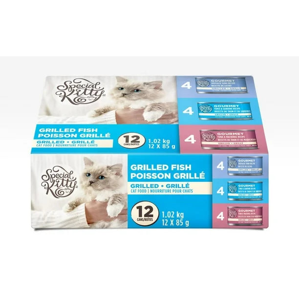 Special Kitty Grilled Fish Variety Pack – Skipjack Tuna, Sardine & Mackerel (12 x 85g)