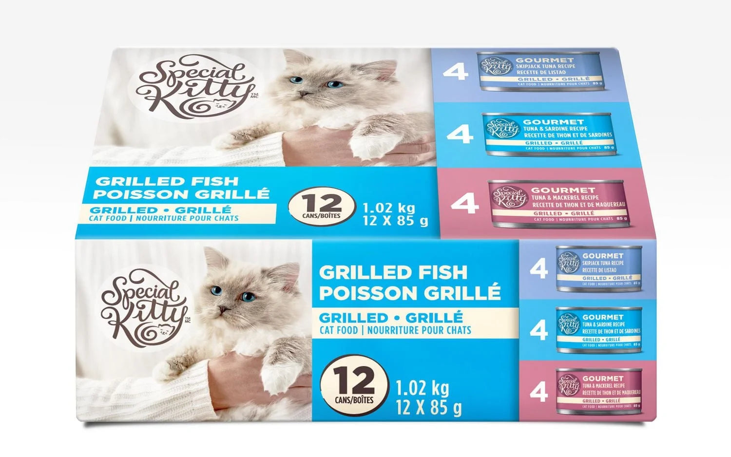 Special Kitty Grilled in Gravy Variety Pack – Tuna, Chicken & Salmon (12 x 85g)