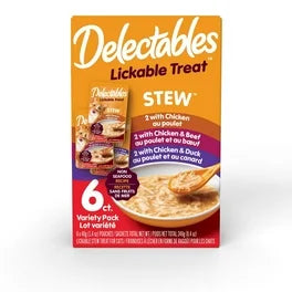 Delectables Lickable Treat Stew  – Chicken-Chicken-Beef & Chicken-Duck (6 x 40g)