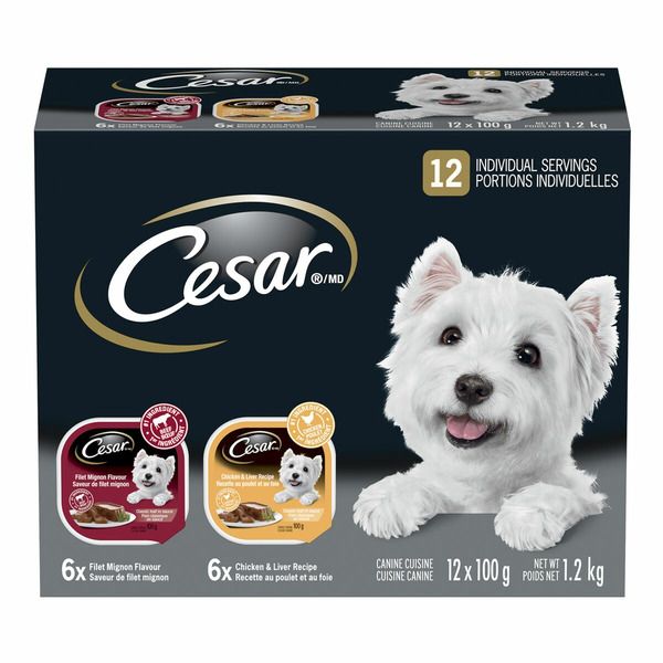Cesar Canine Cuisine  – Filet-Mignon & Chicken-Liver (12 x 100g)