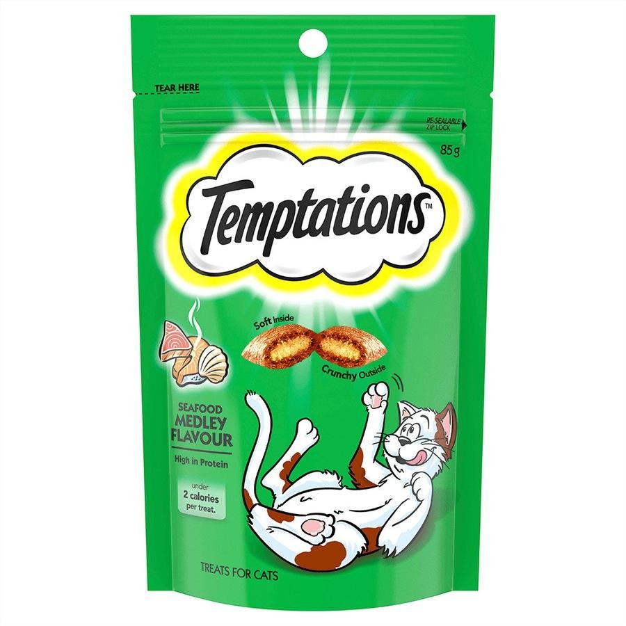 temptations treats seafood medley 180g